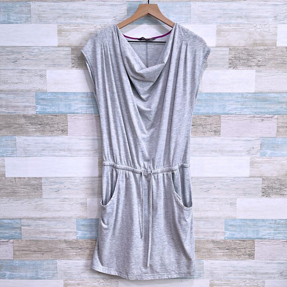 The North Face Aurora Tunic Dress Gray Short Sleeve Cotton Athleisure Women M